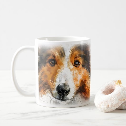 Sheltie-Hundemutter Kaffeetasse (Mit Donut)
