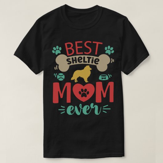 Sheltie-Hundemutter T-Shirt (Design vorne)