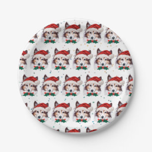 Sheltie-Hunderasse Weihnachtssterne Pappteller