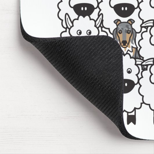 Sheltie in den Schafen Mousepad (Ecke)