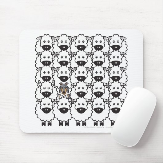Sheltie in den Schafen Mousepad (Mit Mouse)