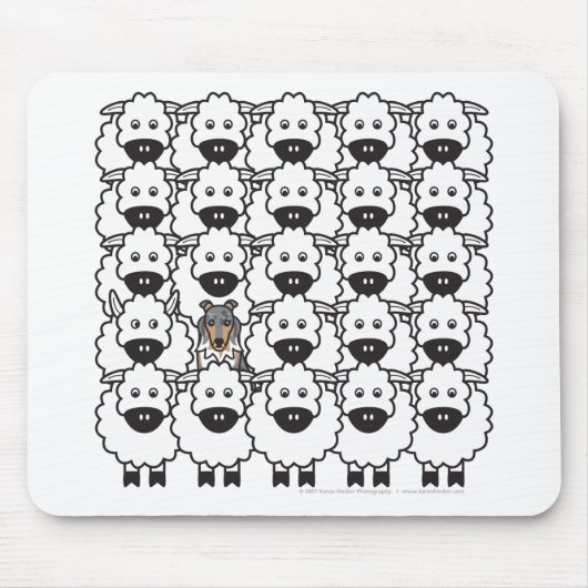 Sheltie in den Schafen Mousepad (Vorne)