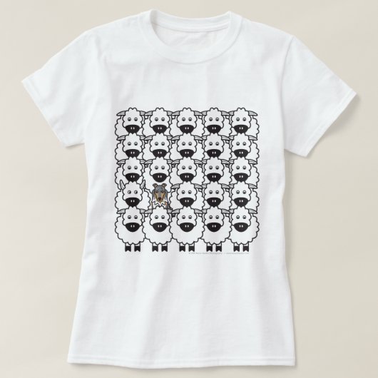 Sheltie in den Schafen T-Shirt (Design vorne)