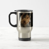 Sheltie Kopfuntersuchung über eine Reise-Tasse Reisebecher (Links)