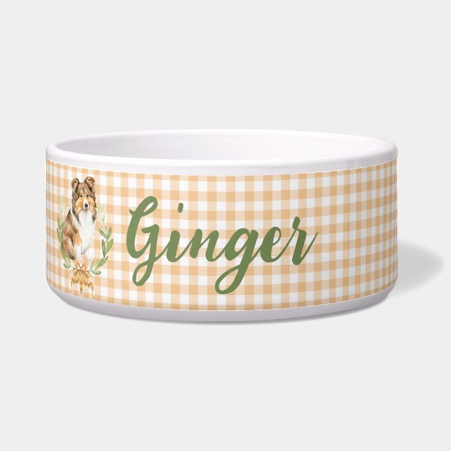 Sheltie Laurel in einer Laurel Zweigstelle | PERSO Napf (Vorderseite)