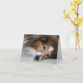 Sheltie Liebe Karte (Gelbe Blume)