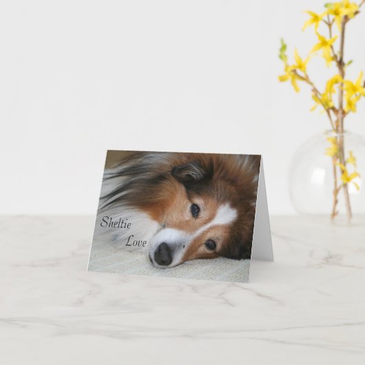 Sheltie Liebe Karte (Gelbe Blume)