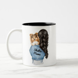 Sheltie Mama Black Hair w Sable Shetland Sheepdog Zweifarbige Tasse