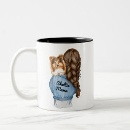 Sheltie Mama Dk Brown mit Sable Shetland Sheepdog Zweifarbige Tasse
