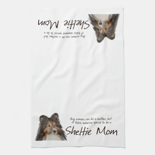 Sheltie Mama-Küchen-Tuch Handtuch (Vertikal)