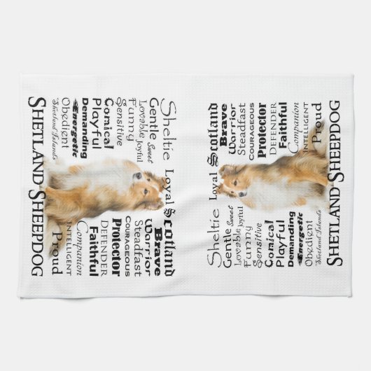 Sheltie Merkmal-Geschirrtuch Geschirrtuch (Horizontal)