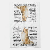 Sheltie Merkmal-Geschirrtuch Geschirrtuch (Vertikal)