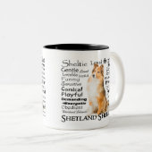 Sheltie Merkmal-Tasse Zweifarbige Tasse (VorderseiteRechts)