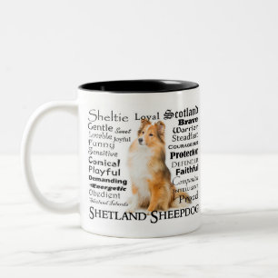 Sheltie Merkmal-Tasse Zweifarbige Tasse