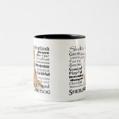 Sheltie Merkmal-Tasse Zweifarbige Tasse (Mittel)