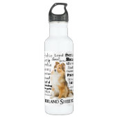 Sheltie Merkmal-Wasser-Flasche Edelstahlflasche (Vorderseite)