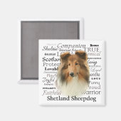 Sheltie-Merkmale Magnet (Vorderseite/Rückseite)