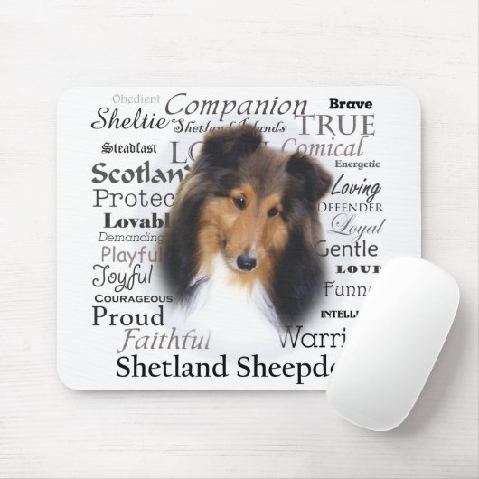 Sheltie Merkmale Mousepad (Mit Mouse)