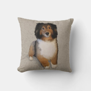 Sheltie-Mischlingshund-Porträt Kissen