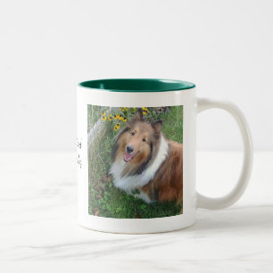 Sheltie mit Blume Tasse