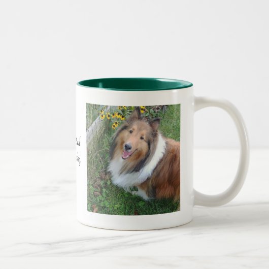Sheltie mit Blume Tasse (Rechts)