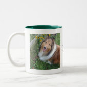 Sheltie mit Blume Tasse (Links)