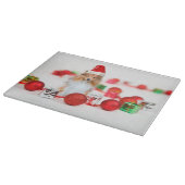 Sheltie mit Weihnachtsschmuck Schneidebrett (Ecke)