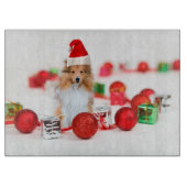 Sheltie mit Weihnachtsschmuck Schneidebrett (Vorderseite)