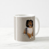 Sheltie Mix Hundportrait Kaffeetasse (VorderseiteRechts)