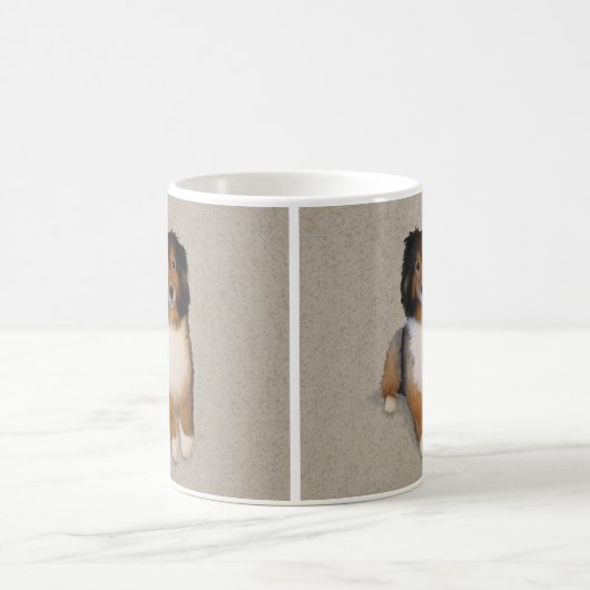 Sheltie Mix Hundportrait Kaffeetasse (Mittel)
