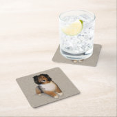 Sheltie Mix Hundportrait Rechteckiger Pappuntersetzer (Vor Ort)