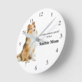 Sheltie Mom Clock Runde Wanduhr (Winkel)