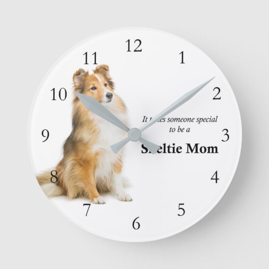 Sheltie Mom Clock Runde Wanduhr (Vorderseite)
