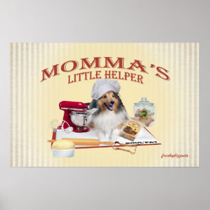 Sheltie Mommas Helper lg Poster