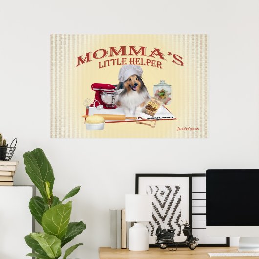 Sheltie Mommas Helper lg Poster (Heimbüro)