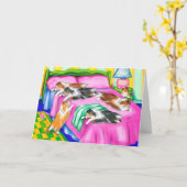 Sheltie Pink Comfort Karte (Gelbe Blume)