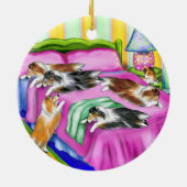Sheltie Pink Comfort Keramikornament (Hinten)