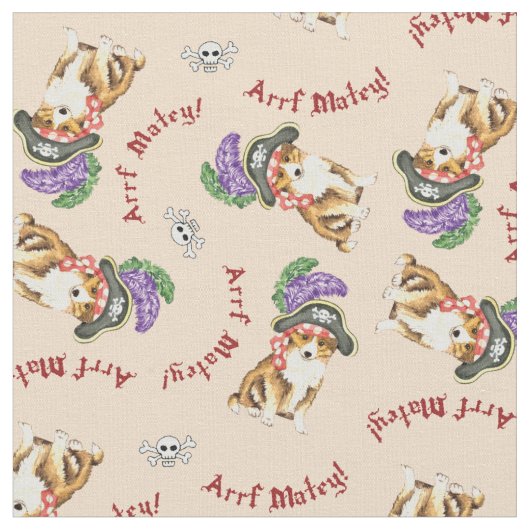 Sheltie Pirate Fabric Stoff (Nahaufnahme)