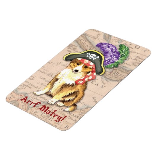 Sheltie Pirate Magnet (Linke Seite)