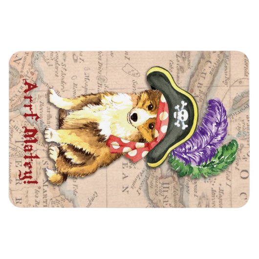 Sheltie Pirate Magnet (Horizontal)
