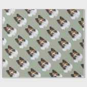 Sheltie Portait Geschenkpapier (Flach)