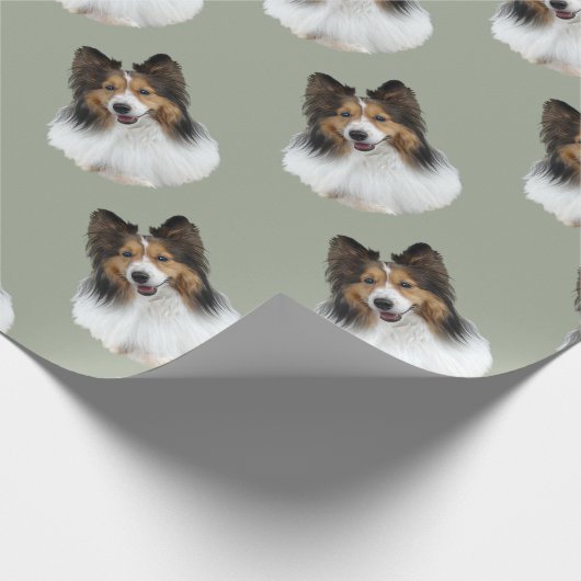 Sheltie Portait Geschenkpapier (Ecke)