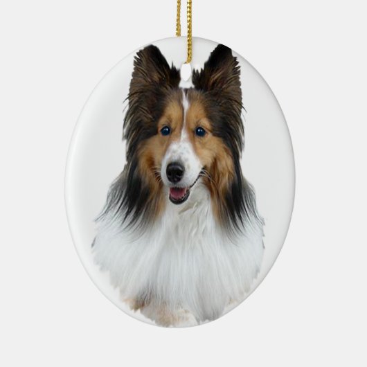 Sheltie Portrait Keramikornament (Rechts)