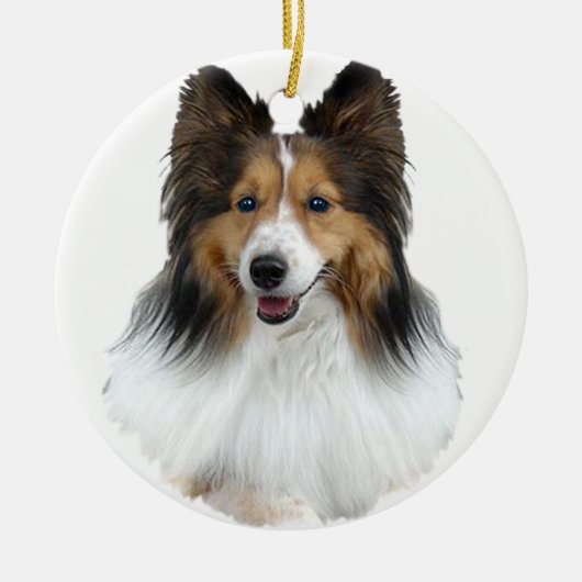 Sheltie Portrait Keramikornament (Vorne)