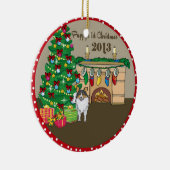 Sheltie Puppys erstes Weihnachten 2013 Keramikornament (Rechts)