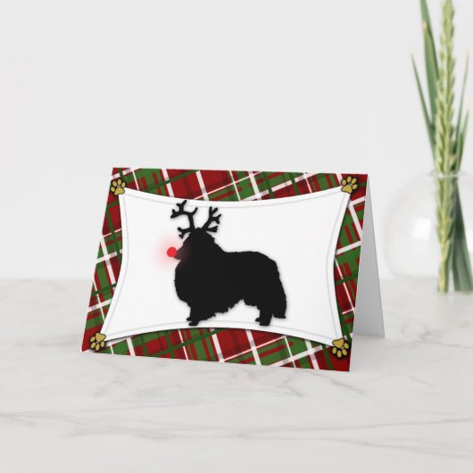 Sheltie Ren-Weihnachtskarte Feiertagskarte (Vorderseite)