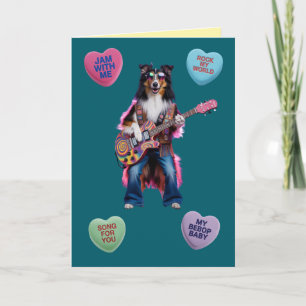 Sheltie Rocker Valentinskarte Feiertagskarte