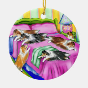 Sheltie rosa Komfort Keramikornament