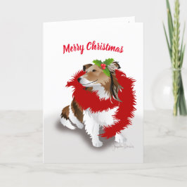 Sheltie, Roter Scarf und Holly, Weihnachten im Url