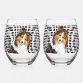 Sheltie -Sable   Weinglas Ohne Stiel (Rückseite)